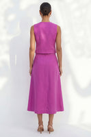 Load image into Gallery viewer, Shawl Lapel Fuchsia Single Breasted 2 Piece Business Suits with Belt