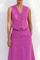 Load image into Gallery viewer, Shawl Lapel Fuchsia Single Breasted 2 Piece Business Suits with Belt