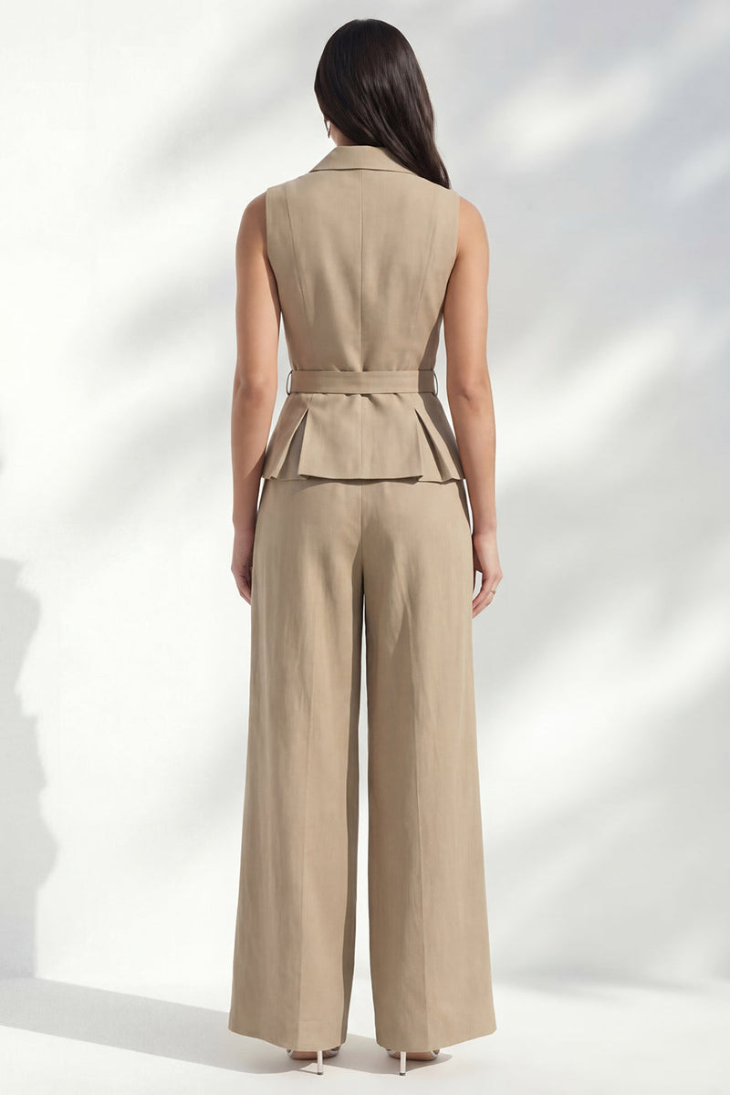 Load image into Gallery viewer, Khaki 2 Piece Notched Lapel Double Breasted Business Suits with Pockets