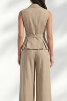Load image into Gallery viewer, Khaki 2 Piece Notched Lapel Double Breasted Business Suits with Pockets