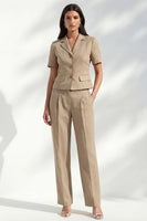 Load image into Gallery viewer, Khaki Notched Lapel 2 Piece Single Breasted Business Suits with Pockets