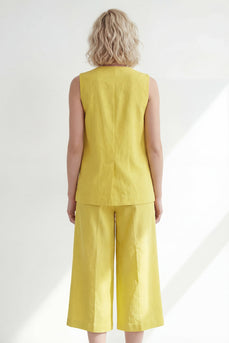 Shawl Lapel 2 Piece Butter Yellow Single Breasted Business Suits