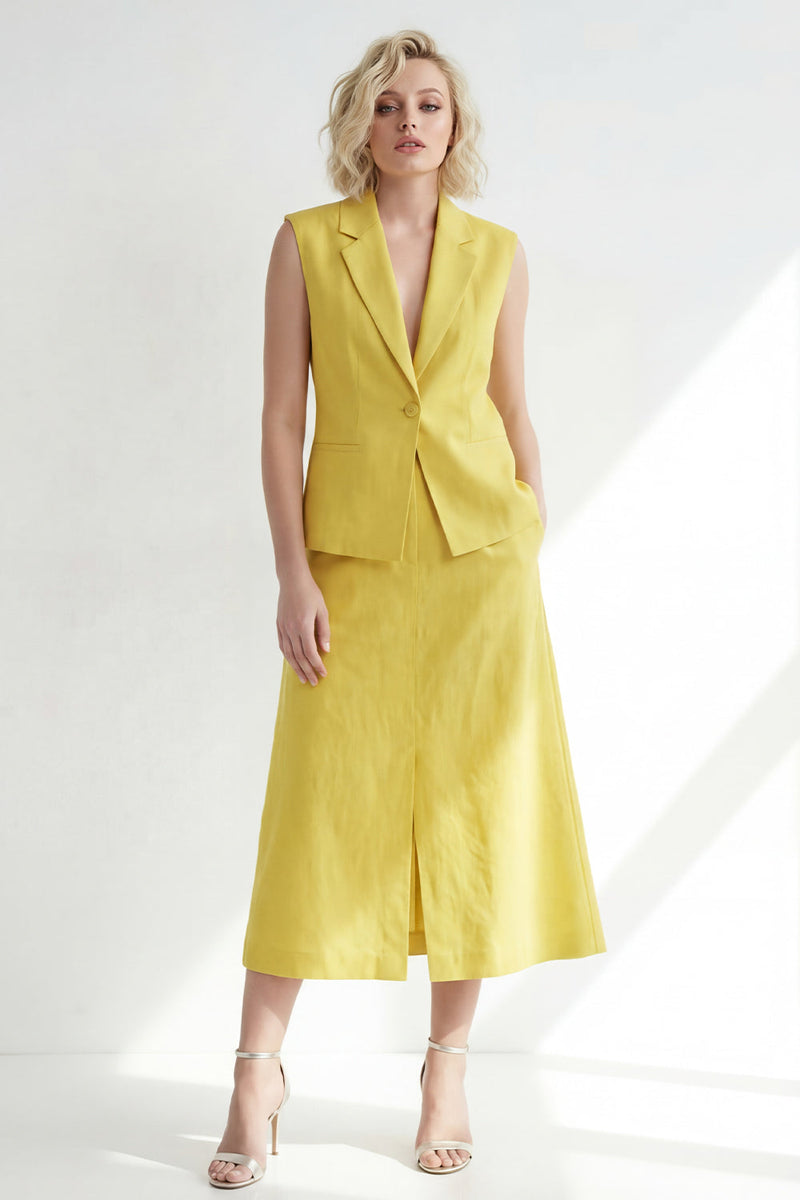 Load image into Gallery viewer, Notched Lapel 2 Piece Butter Yellow Single Breasted Business Suits with Pockets