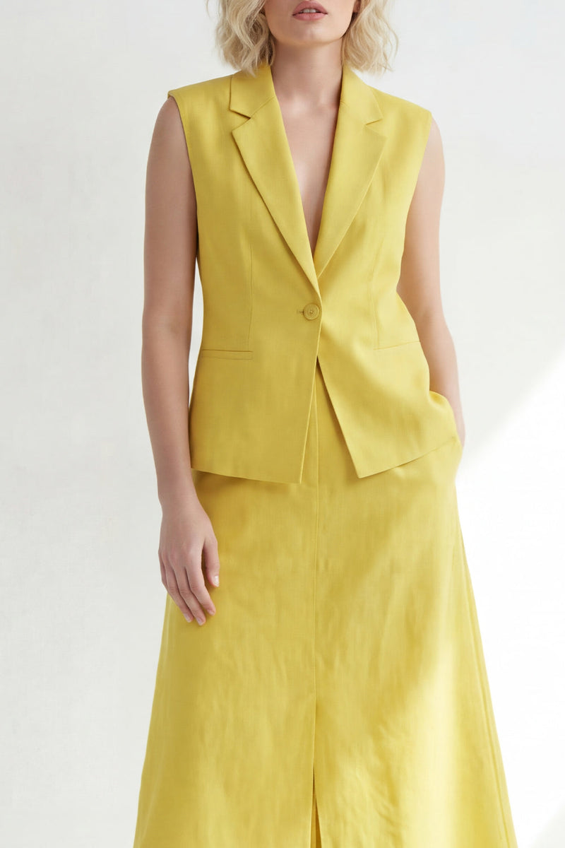 Load image into Gallery viewer, Notched Lapel 2 Piece Butter Yellow Single Breasted Business Suits with Pockets