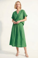Load image into Gallery viewer, Short Sleeves Green 2 Piece V-Neck Business Suits
