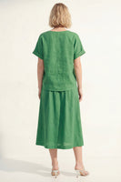Load image into Gallery viewer, Short Sleeves Green 2 Piece V-Neck Business Suits