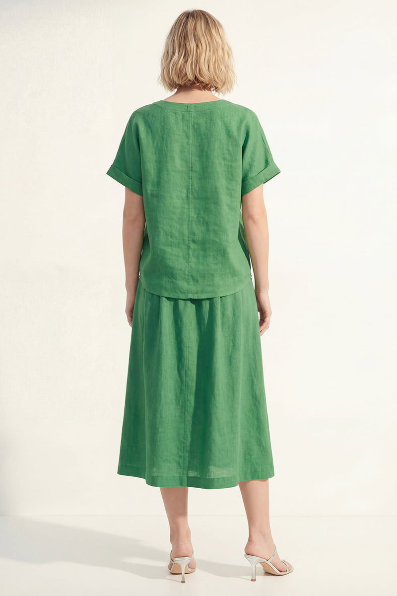 Load image into Gallery viewer, Short Sleeves Green 2 Piece V-Neck Business Suits