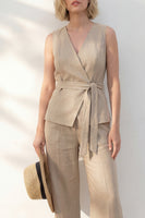Load image into Gallery viewer, 2 Piece Khaki Shawl Lapel Business Suits with Belt