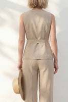 Load image into Gallery viewer, 2 Piece Khaki Shawl Lapel Business Suits with Belt