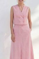 Load image into Gallery viewer, Shawl Lapel Pink Double Breasted 2 Piece Business Suits with Pockets