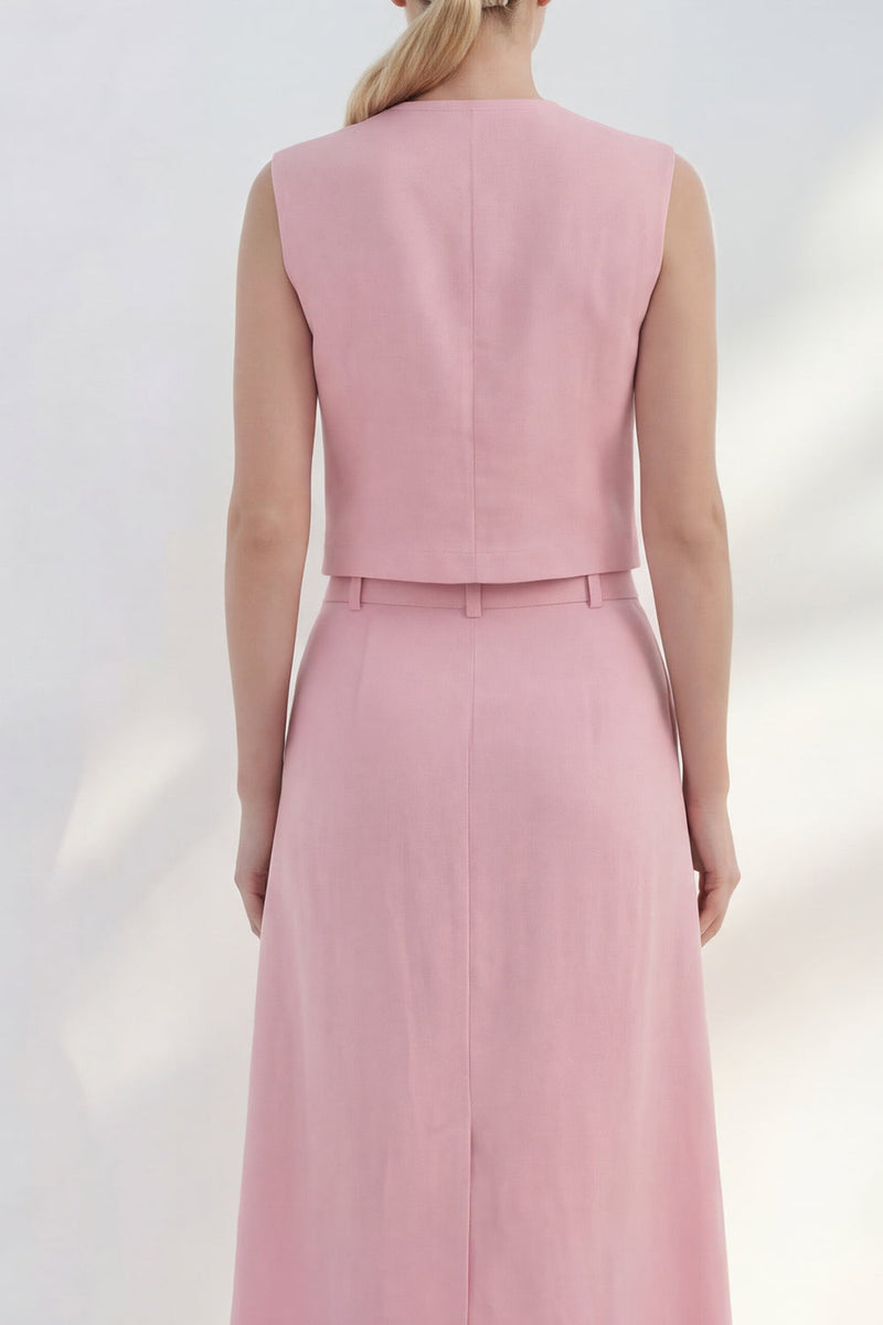 Load image into Gallery viewer, Shawl Lapel Pink Double Breasted 2 Piece Business Suits with Pockets