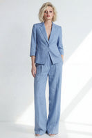 Load image into Gallery viewer, Dusty Blue Notched Lapel Single Breasted 2 Piece Business Suits with Pockets