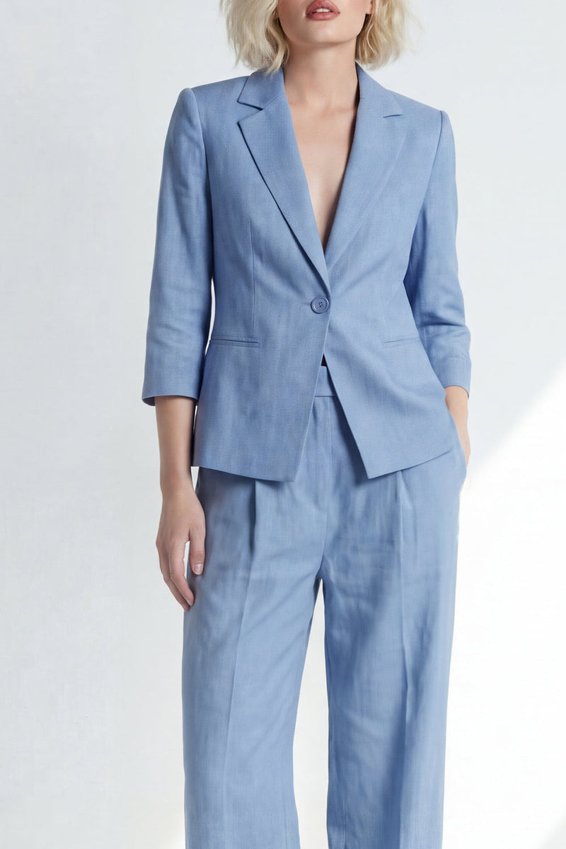 Load image into Gallery viewer, Dusty Blue Notched Lapel Single Breasted 2 Piece Business Suits with Pockets