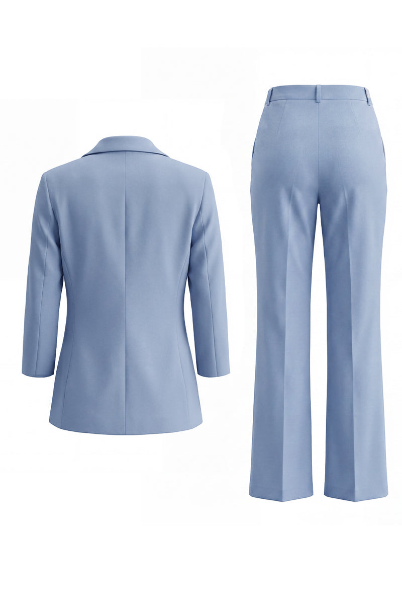 Load image into Gallery viewer, Dusty Blue Notched Lapel Single Breasted 2 Piece Business Suits with Pockets