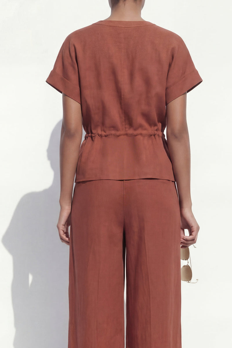Load image into Gallery viewer, Caramel V-Neck Short Sleeves 2 Piece Business Suits with Pockets