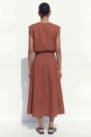 Load image into Gallery viewer, Carmel V Neck 2 Piece Cap Sleeves Business Suits with Belt