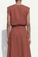 Load image into Gallery viewer, Carmel V Neck 2 Piece Cap Sleeves Business Suits with Belt