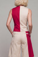 Load image into Gallery viewer, Shawl Lapel Single Breasted Light Khaki 2 Piece Color Block Business Suits with Pockets