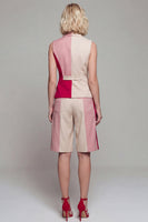 Load image into Gallery viewer, 2 Piece Notched Lapel Single Breasted Light Khaki Patchwork Business Suits with Pockets