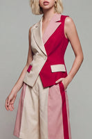 Load image into Gallery viewer, 2 Piece Notched Lapel Single Breasted Light Khaki Patchwork Business Suits with Pockets