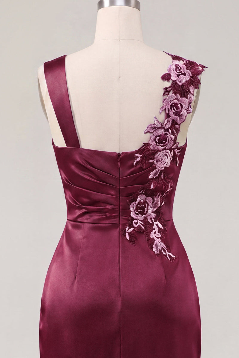 Load image into Gallery viewer, Floral Thick Straps Ruched Navy Tight Short Prom Dress