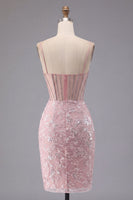 Load image into Gallery viewer, Sparkly Dark Green Corset Tight Floral Short Prom Dress with Beading