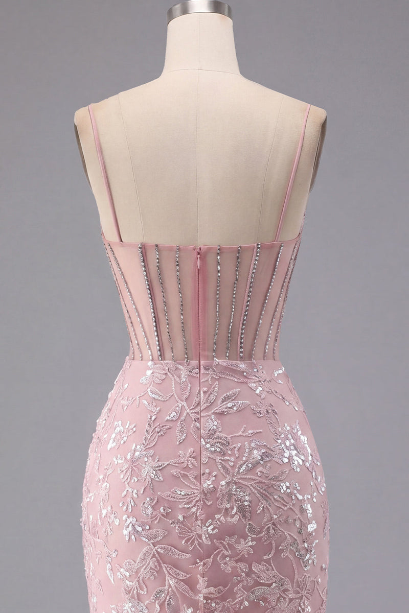 Load image into Gallery viewer, Sparkly Dark Green Corset Tight Floral Short Prom Dress with Beading