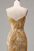 Load image into Gallery viewer, Sparkly Golden Tight Beaded Short Prom Dress