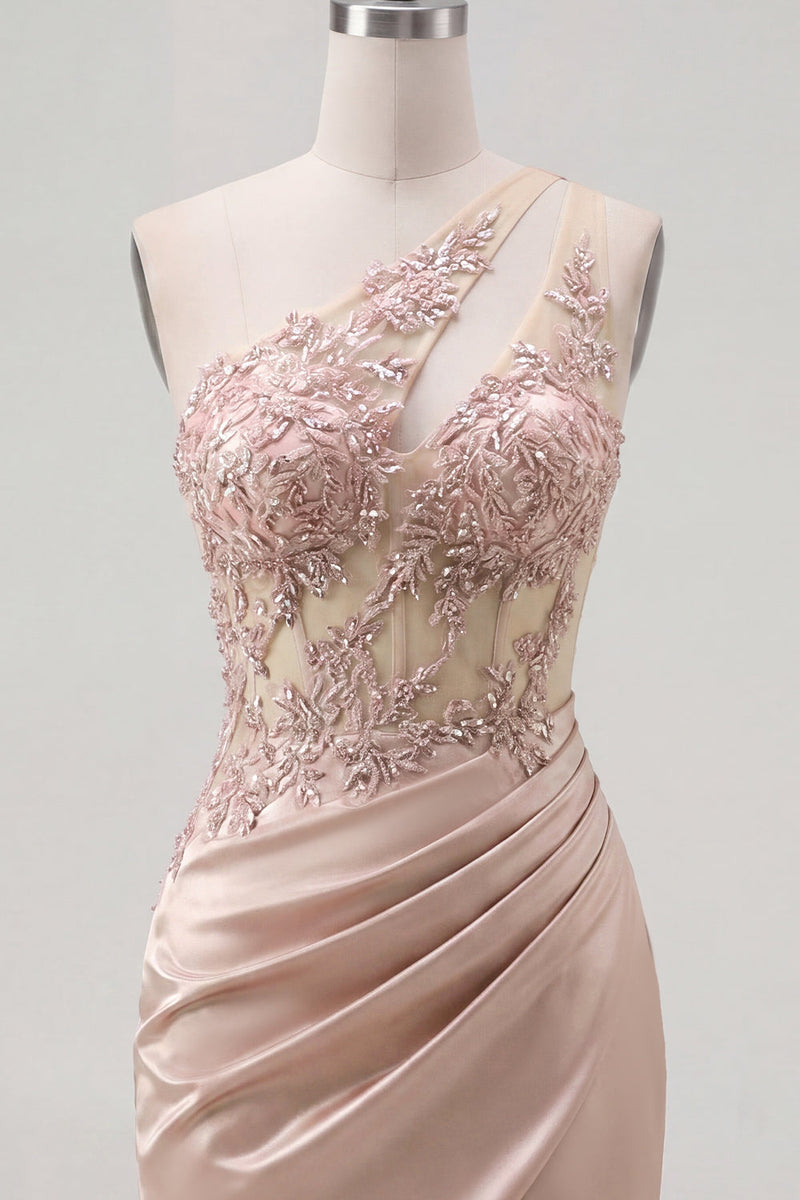 Load image into Gallery viewer, Corset Beaded Sparkly Champagne Tight Keyhole Short Prom Dress