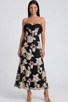 Load image into Gallery viewer, Floral Light Blue A Line Strapless Maxi Beach Formal Dress with Ruffles