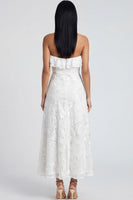 Load image into Gallery viewer, Floral Light Blue A Line Strapless Maxi Beach Formal Dress with Ruffles
