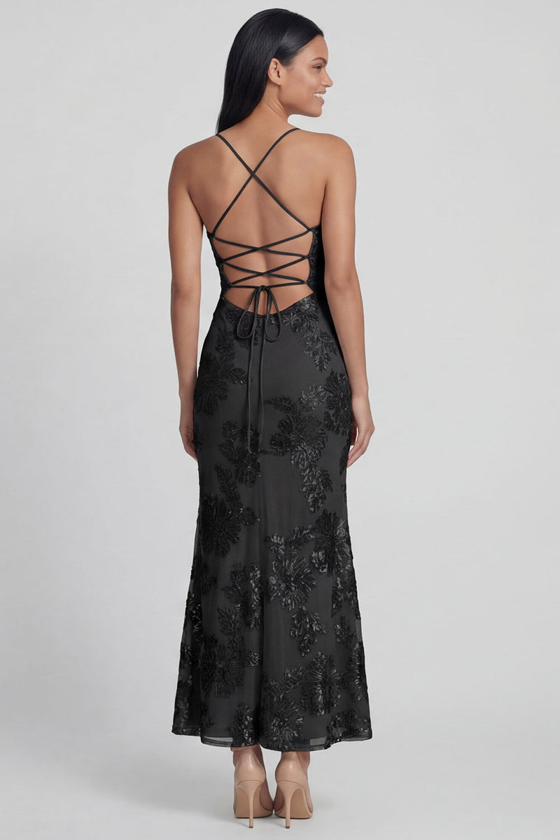 Load image into Gallery viewer, Mermaid Sage Green Floral Maxi Spaghetti Straps Beach Formal Dress