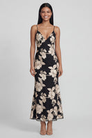 Load image into Gallery viewer, Mermaid Sage Green Floral Maxi Spaghetti Straps Beach Formal Dress