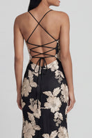 Load image into Gallery viewer, Mermaid Sage Green Floral Maxi Spaghetti Straps Beach Formal Dress