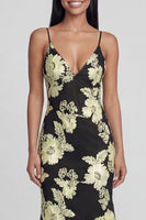 Load image into Gallery viewer, Mermaid Sage Green Floral Maxi Spaghetti Straps Beach Formal Dress
