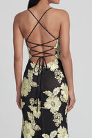 Load image into Gallery viewer, Mermaid Sage Green Floral Maxi Spaghetti Straps Beach Formal Dress