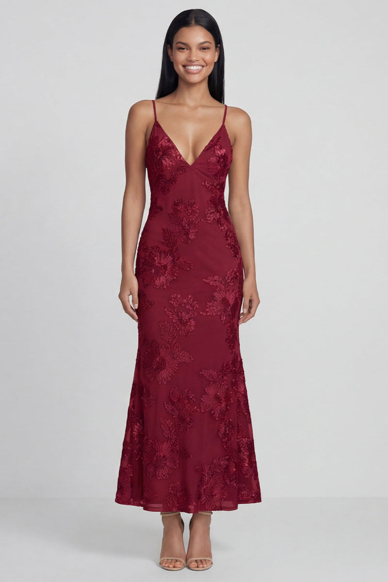 Load image into Gallery viewer, Mermaid Sage Green Floral Maxi Spaghetti Straps Beach Formal Dress