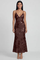 Load image into Gallery viewer, Mermaid Sage Green Floral Maxi Spaghetti Straps Beach Formal Dress