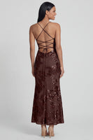 Load image into Gallery viewer, Mermaid Sage Green Floral Maxi Spaghetti Straps Beach Formal Dress