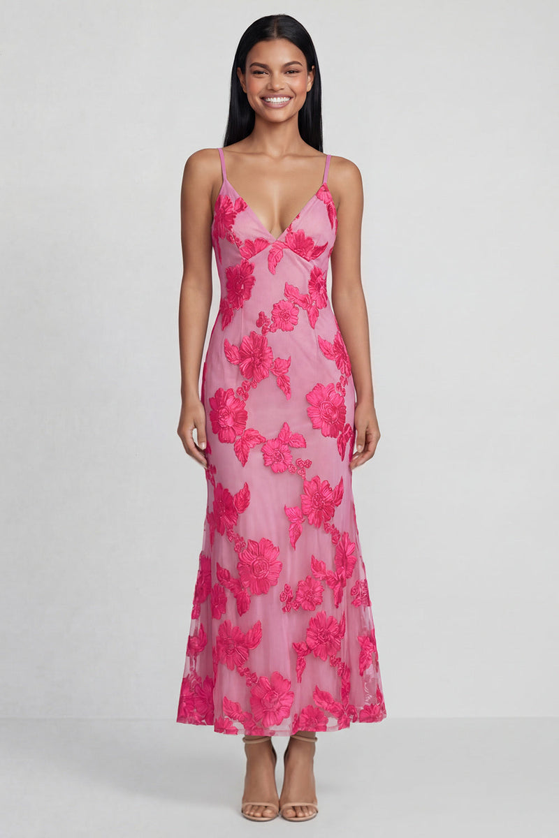 Load image into Gallery viewer, Mermaid Sage Green Floral Maxi Spaghetti Straps Beach Formal Dress