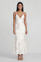 Load image into Gallery viewer, Mermaid Sage Green Floral Maxi Spaghetti Straps Beach Formal Dress