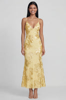 Load image into Gallery viewer, Mermaid Sage Green Floral Maxi Spaghetti Straps Beach Formal Dress