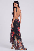 Load image into Gallery viewer, Corset Mermaid Ruched Ivory Maxi Floral Beach Formal Dress