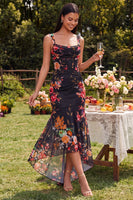 Load image into Gallery viewer, Corset Mermaid Ruched Ivory Maxi Floral Beach Formal Dress