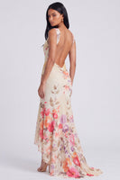 Load image into Gallery viewer, Corset Mermaid Ruched Ivory Maxi Floral Beach Formal Dress