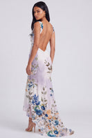 Load image into Gallery viewer, Corset Mermaid Ruched Ivory Maxi Floral Beach Formal Dress