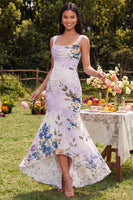 Load image into Gallery viewer, Corset Mermaid Ruched Ivory Maxi Floral Beach Formal Dress