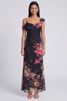 Load image into Gallery viewer, Floral Ivory Mermaid One Shoulder Maxi Beach Formal Dress