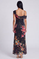 Load image into Gallery viewer, Floral Ivory Mermaid One Shoulder Maxi Beach Formal Dress