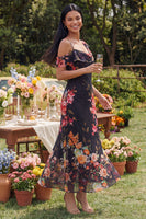 Load image into Gallery viewer, Floral Ivory Mermaid One Shoulder Maxi Beach Formal Dress